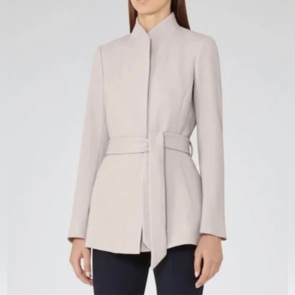 Reiss Chianti Wool Belted Jacket Coat Womens Size 6